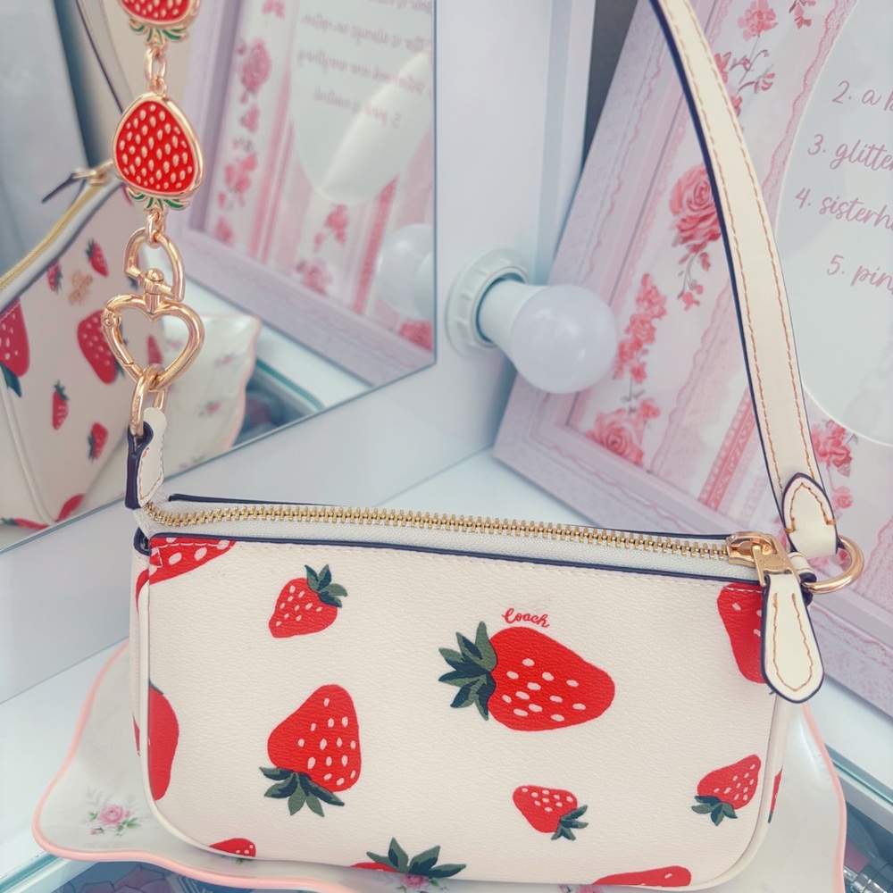 Coach Nolita 19 wild Strawberry Print Mini Shoulder Bag & Snap wallet. - Picture 4 of 10